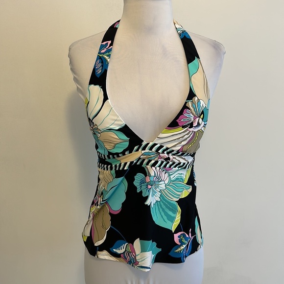 Trina Turk Sintra Floral Halter Tankini Top - Picture 2 of 9